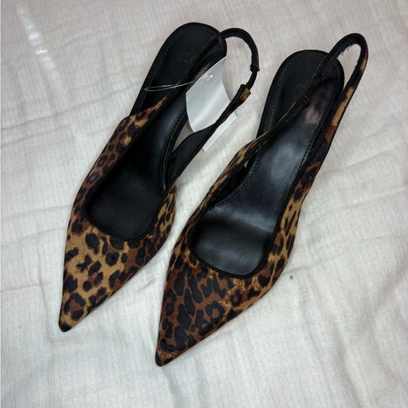 H&M Animal Print Slingback Heels - Picture 1 of 3